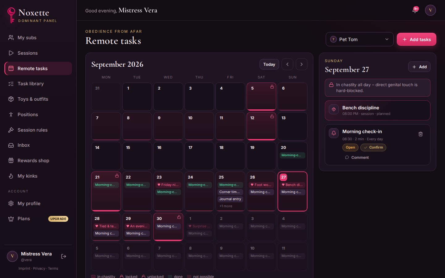 The remote task calendar
